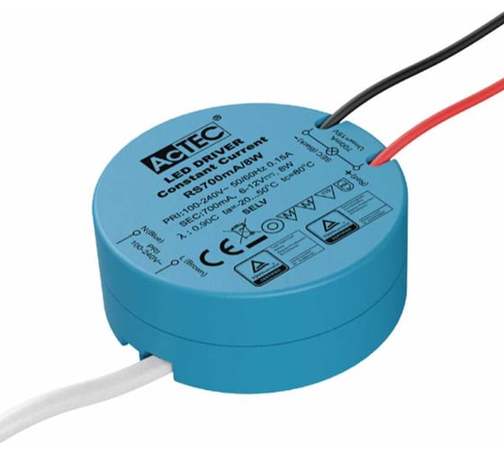 Изображение товара Блок питания AcTEC 2-13В, 9Вт, IP20, 0,7A, d53xh22мм, RS700mA/9W