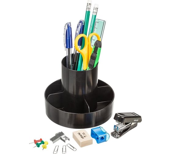 Изображение товара Настольный пластиковый набор Attache Economy 14 предметов черный 5 отделений 1202376