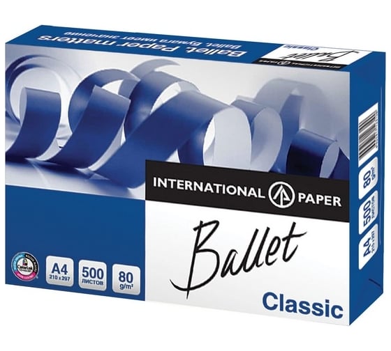 Изображение товара Бумага для офисной техники Ballet Classic А4, марка B, 80 г/кв.м, 500 листов 20588
