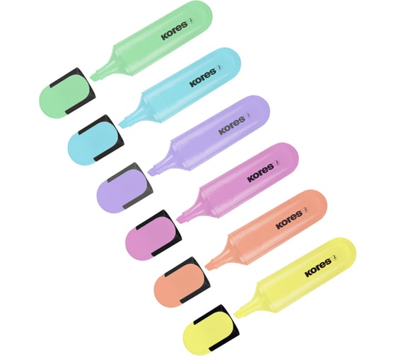 Изображение товара Набор текстовыделителей Kores Bright Liner Plus, 0.5-5 мм, 6 цветов 1336225