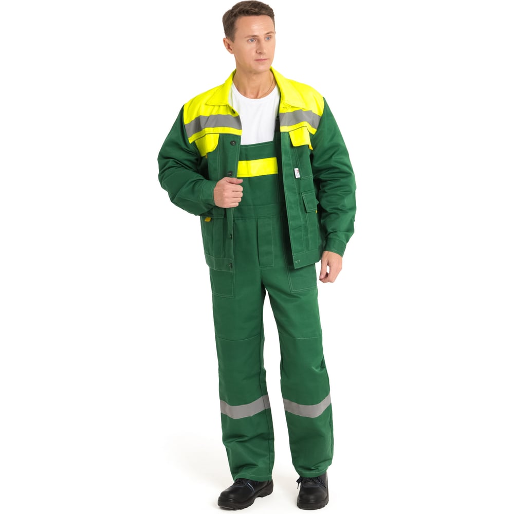 Изображение товара Костюм РАССО Нова куртка и полукомбинезон зеленый лимон R52-54 мужской водоотталкивающий