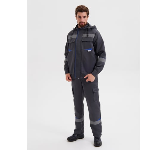 Изображение товара Костюм РАССО "Грань", куртка с капюшоном+п/к, цв. СИНИЙ, р.56-58/170-176 76874 (56/170)