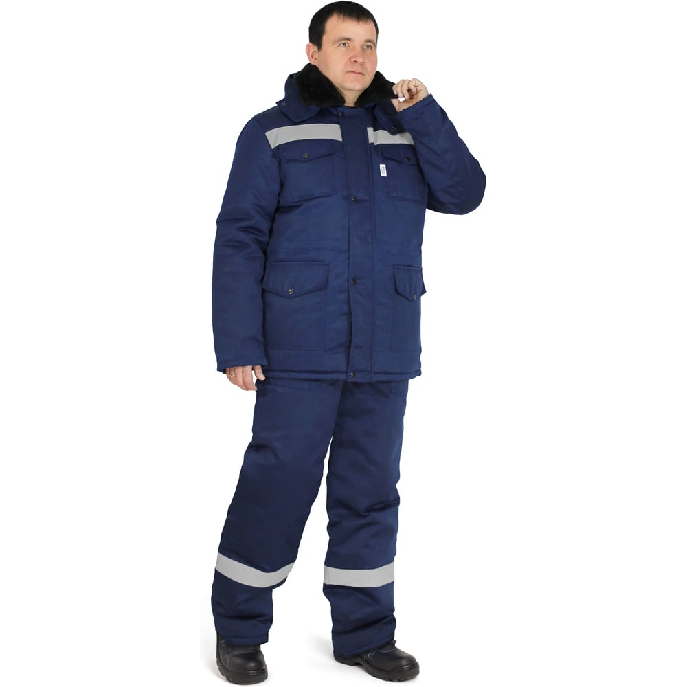 Изображение товара Костюм РАССО "Мастер Плюс" утепленный т/син. (куртка+п/к), тк. смесовая, с СОП, р.72-74/194-200 01709 (72/194)