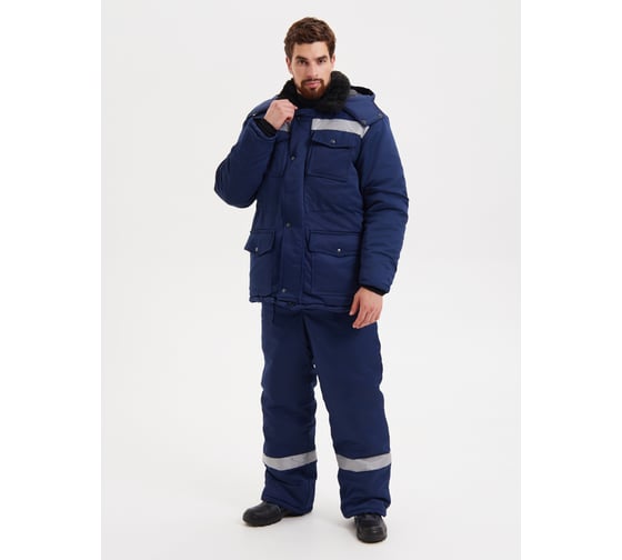 Изображение товара Костюм РАССО "Мастер Плюс" утепленный т/син. (куртка+п/к), тк. смесовая, с СОП, р.44-46/158-164 01709 (44/158)