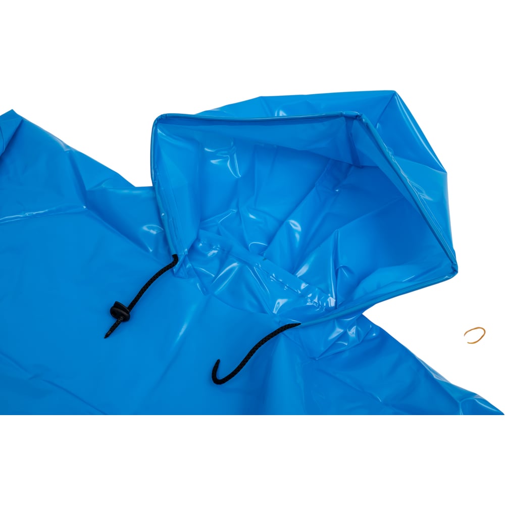 Изображение товара Халат POLYPRO голубой 150 мкр с капюшоном XXL унисекс