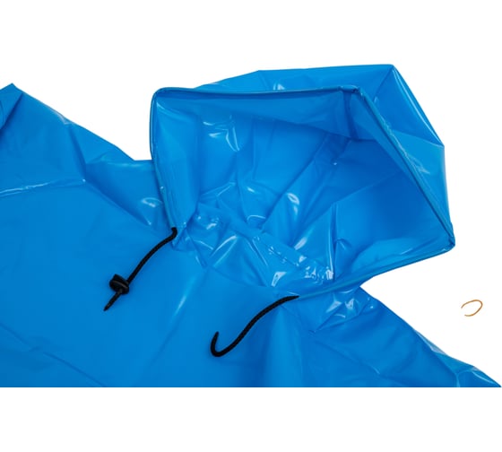 Изображение товара Халат POLYPRO голубой 150 мкр с капюшоном XXL в инд.уп.РФ, ХГ150XXLКап РФ/1