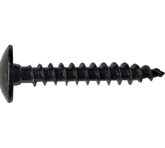 Изображение товара Саморез по дереву Левша с полукруглой головкой 6x40. ТХ30. ( 10шт), черный цинк У5-152010.Ч