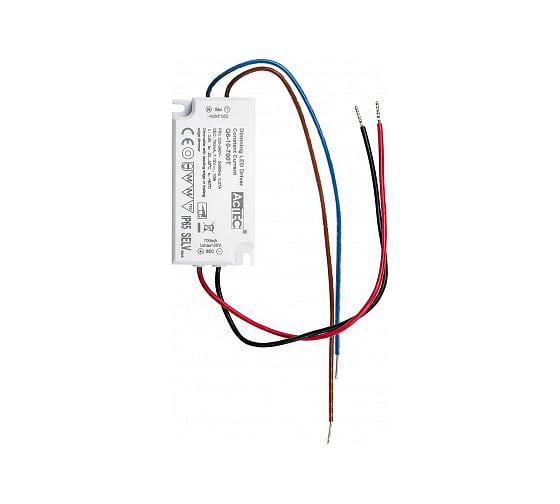 Изображение товара Блок питания AcTEC 7-15В, 10Вт, IP65, 0,7A, димм, Triac, 70x34,5x28мм, Q6-10-700T