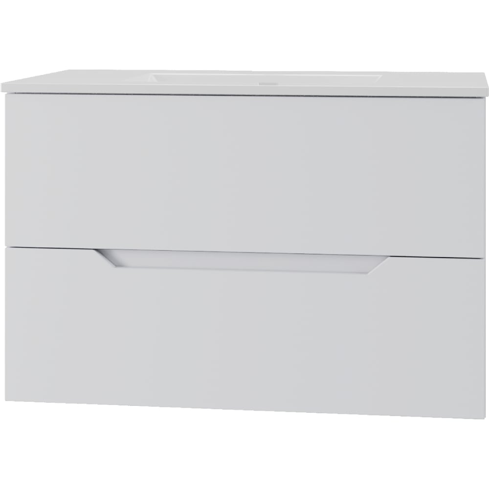 Изображение товара Подвесная тумба с раковиной ORANGE Line белый матовый Li-70Tuw+Ra 715 мм