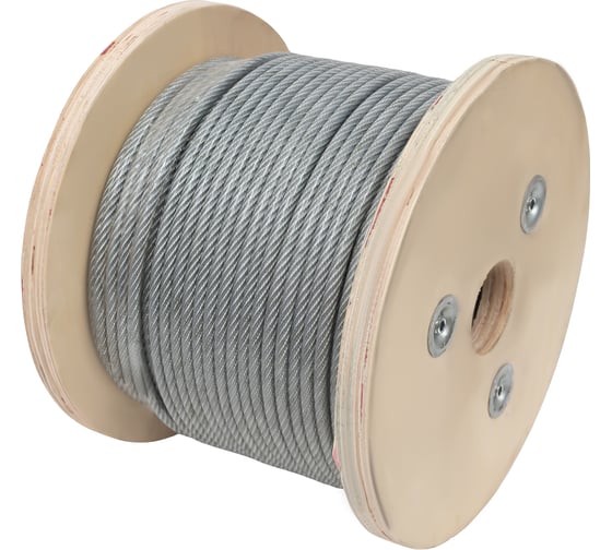 Изображение товара Стальной трос Gigant DIN 3055 6/8мм в ПВХ оплетке цинк 100м GSC-004