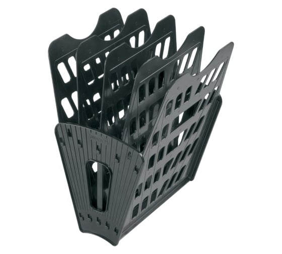 Изображение товара Веерный лоток для бумаг Стамм 5-ти секционный, черный ЛТ91