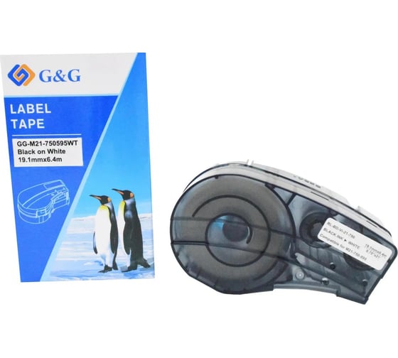 Изображение товара Картридж ленточный G&G GG-M21-750595WT черный на белом 19.1x6.4 для Brady BMP21-PLUS/BMP21-LAB 2073213