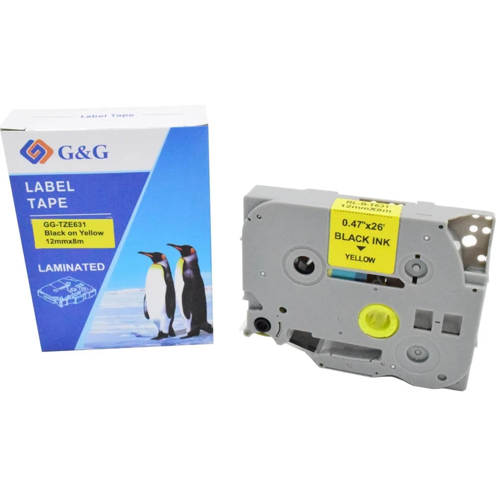 Изображение товара Картридж ленточный G&G GG-TZE631 черный на желтом 12x8 для Brother 1010/1260VP/1830VP/9700PC 2073227