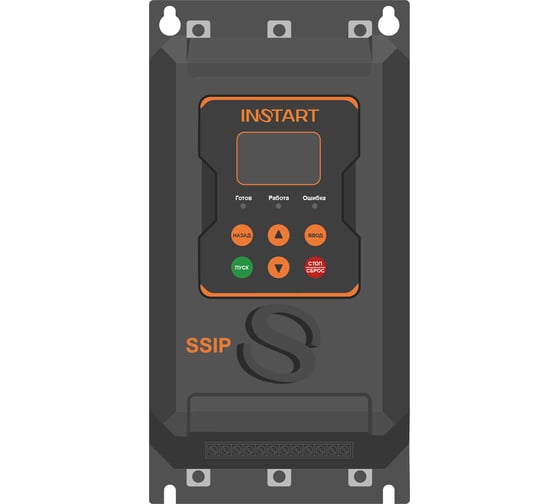 Изображение товара Устройство плавного пуска INSTART 75квт|150A| (SSIP-75/150-04), 3 ~ 342-440В, IP00, Modbus RTU, съемная панель, рускоязычное меню, без обводного контактора 00045200