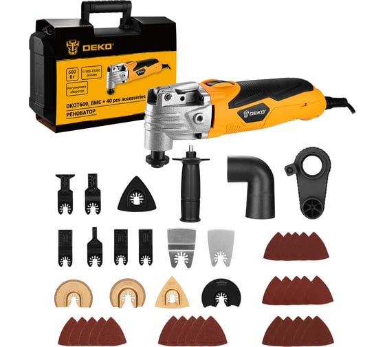 Изображение товара Реноватор DEKO DKOT600 сбыстрозажимной, в кейсе, набор предметов 40 шт, 600Вт 085-1136