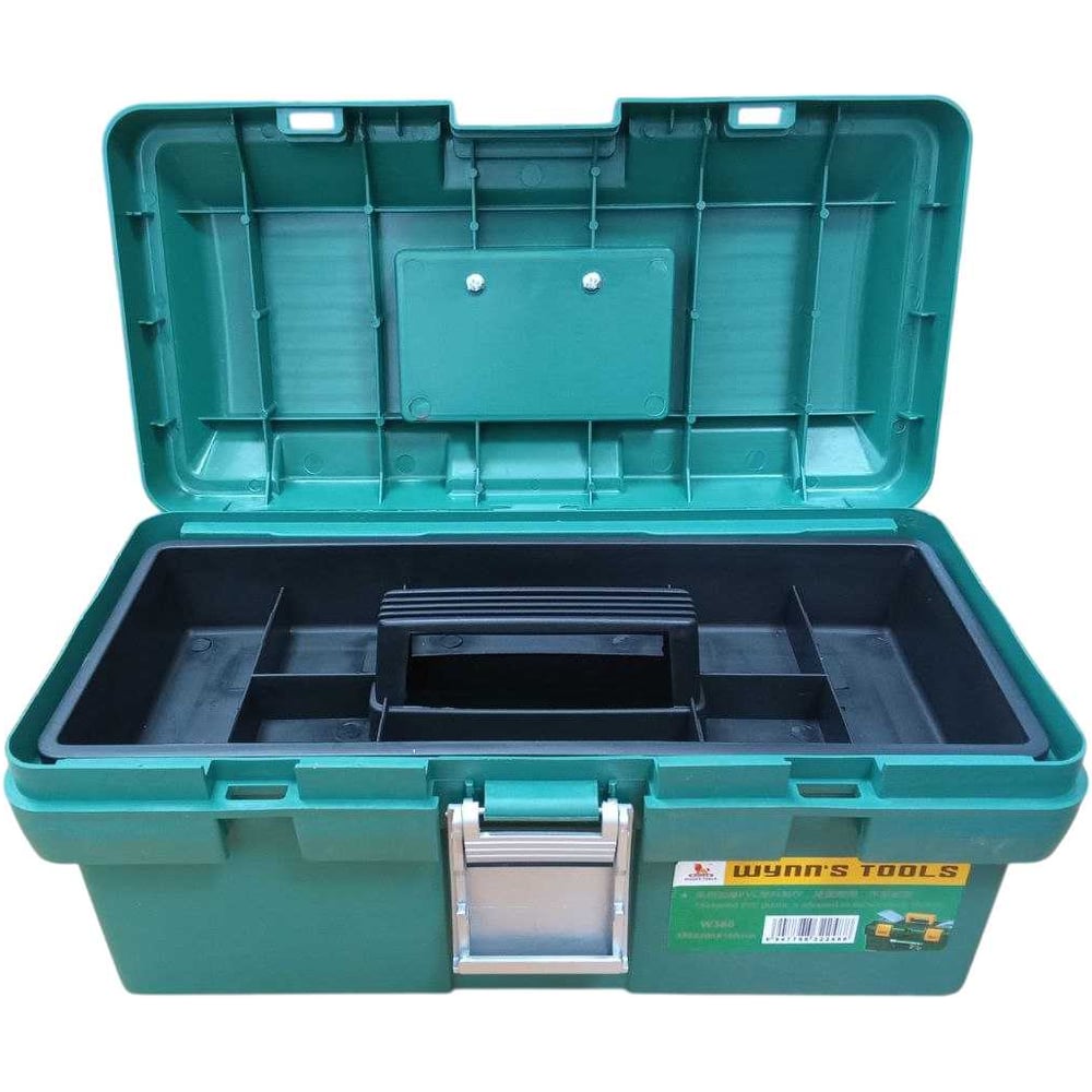 Изображение товара Пластиковый ящик для инструмента WYNNS 380x200x180 мм с лотком и надежной защитой