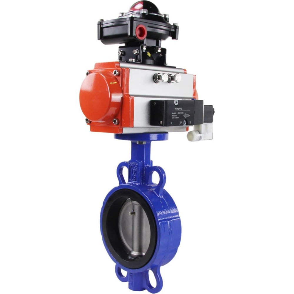 Изображение товара Затвор DN.ru WCB-316L-EPDM Ду50 Ру16 с пневмоприводом профессиональный дисковый стальной