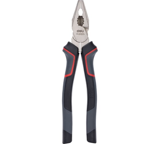 Изображение товара Профессиональные комбинированные плоскогубцы DELI 200мм DL0005 (Cr-V, эксцентриковый шарнир, антикоррозийное покрытие, трехкомпонентная прорезиненная рукоять) 183295