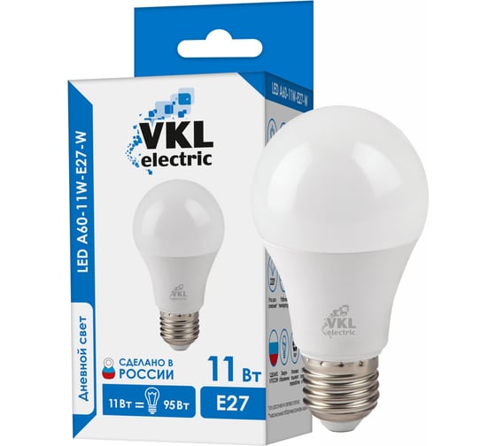 Изображение товара Лампа светодиодная VKL electric 11W E27 A60 4000K 220V 1209695