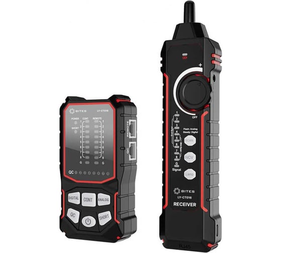Изображение товара Тестер-трассоискатель кабеля 5Bites UTP / STP / TEL / POE / NCV / PLUG TEST / LCD LY-CT016