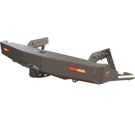 Изображение товара Бампер силовой задний STC Mitsubishi L200 2019+ с квадратом под фаркоп, площадкой под лебедку и дублирующими фонарями STC-ML200/19-BR-W-L1