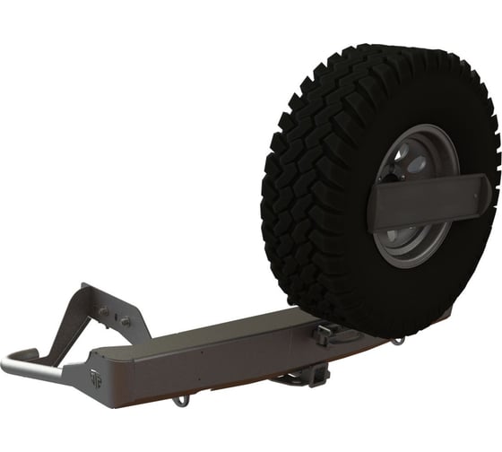 Изображение товара Бампер силовой задний STC L200 2015-2018/Fiat Fullback с квадратом под фаркоп, кронштейном крепления запасного колеса по центру и кронштейном крепления гос номера STC-ML200/15-BR-C1