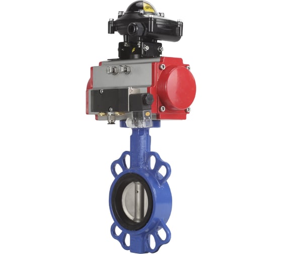 Изображение товара Затвор DN.ru WCB-316L-NBR Ду200 Ру16 с пневмоприводом, пневмораспределителем, БКВ D050-00302