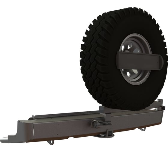 Изображение товара Бампер силовой задний STC Nissan Navara с квадратом под фаркоп, кронштейном крепления запасного колеса по центру и кронштейном крепления гос номера STC-NN-BR-C1