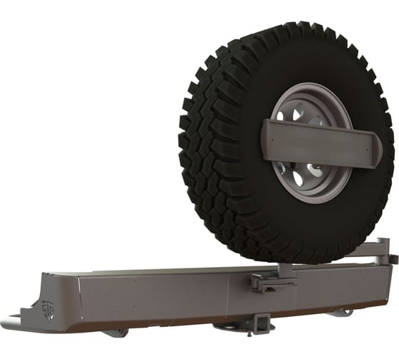 Изображение товара Бампер силовой задний STC Toyota Hilux 2005-2014 с квадратом под фаркоп, кронштейном крепления запасного колеса по центру и кронштейном крепления гос номера STC-TH05-BR-C1