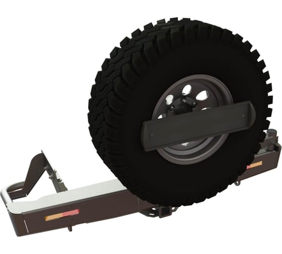 Изображение товара Бампер силовой задний STC L200 2015-2018/Fiat Fullback с квадрат под фаркоп, кронштейном крепления запасного колеса по центру, кронштейном крепления гос номера и дублирующими фонарями STC-ML200/15-BR-C1-L1