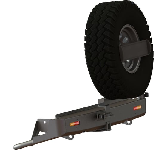 Изображение товара Бампер силовой задний STC Nissan Navara с квадратом под фаркоп, кронштейном крепления запасного колеса по центру, кронштейном крепления гос номера и дублирующими фонарями STC-NN-BR-C1-L1