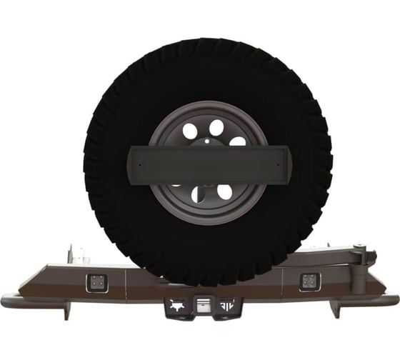 Изображение товара Бампер силовой задний STC Mitsubishi Pajero Sport 2021+ ОБЛЕГЧЕННЫЙ с квадратом под фаркоп, кронштейнами запасного колеса по центру, гос номера, фарами заднего хода/ПТФ STC-MPS3/21-BRR-C1-L2