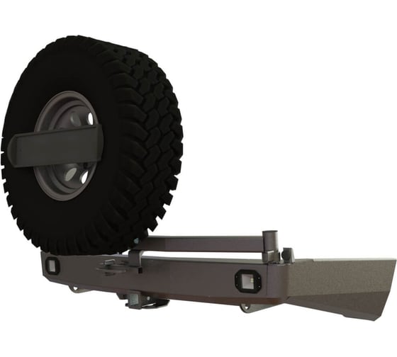 Изображение товара Бампер силовой задний STC Mitsubishi Pajero Sport 2008-2015 c квадратом под фаркоп, кронштейном крепления запасного колеса по центру, кронштейном крепления гос номера и фарами заднего хода/ПТФ STC-MPS2-BR-C1-L2