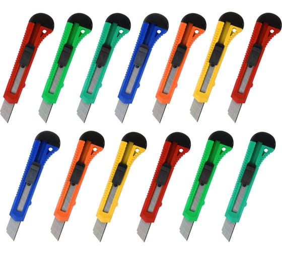 Изображение товара Нож канцелярский Staff 18 мм КОМПЛЕКТ 10 шт + 3 шт, фиксатор, EVERYDAY 238771