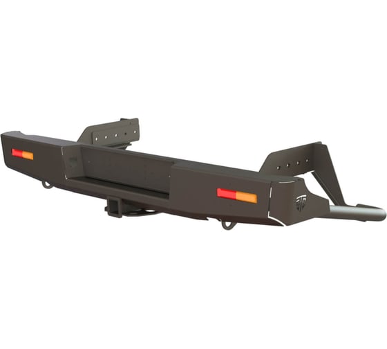 Изображение товара Бампер силовой задний STC Toyota Hilux 2015+ с квадратом под фаркоп и дублирующими фонарями STC-TH15-BR-L1