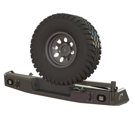 Изображение товара Бампер силовой задний STC Toyota Tundra 2013-2021 калитка справа, фарами заднего хода/ПТФ STC-TT13-BR-C2-L2