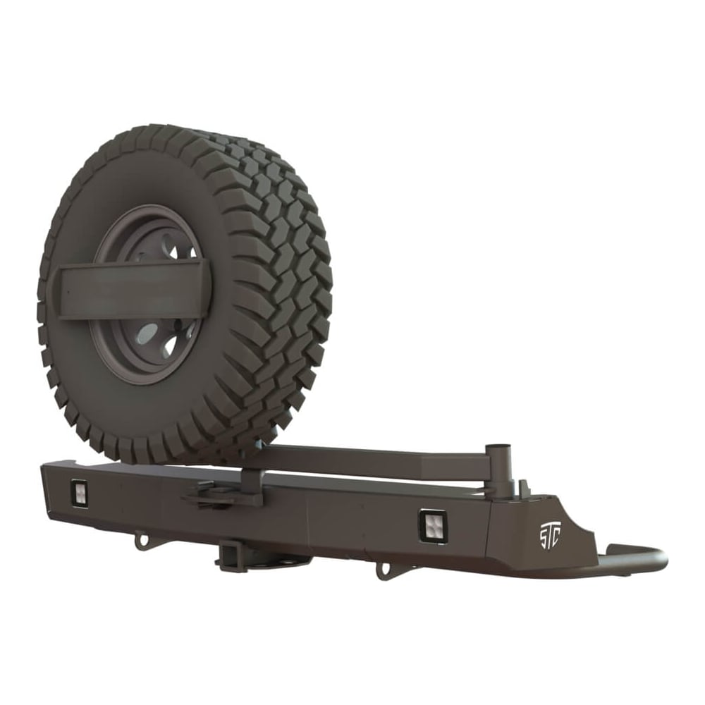 Изображение товара Бампер силовой задний STC Volkswagen Amarok 2016-2020 квадрат фаркоп запасное колесо