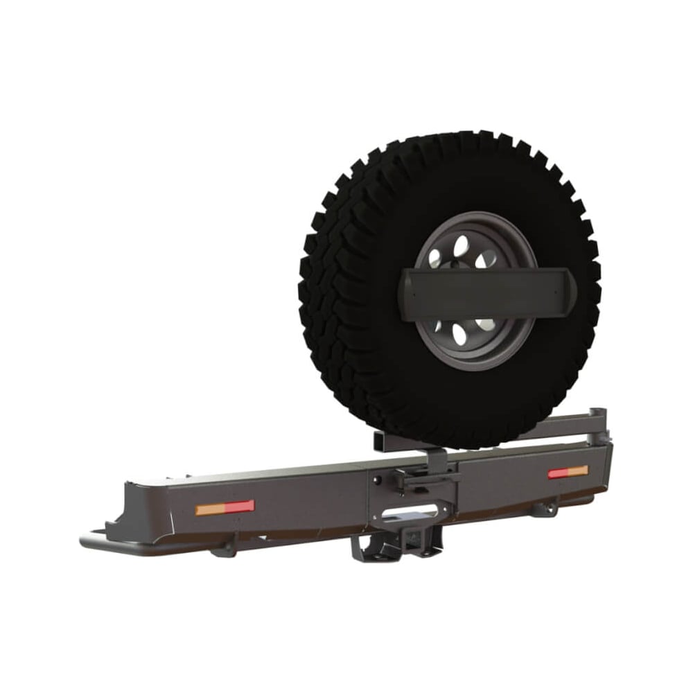 Изображение товара Бампер силовой задний STC для Toyota Hilux 2015+ с фаркопом лебёдкой и кронштейном запасного колеса