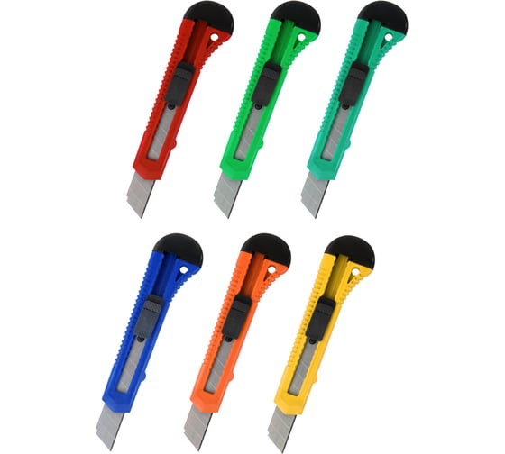 Изображение товара Нож канцелярский Staff 18 мм КОМПЛЕКТ 5 шт + 1 шт, фиксатор, блистер, EVERYDAY 238770