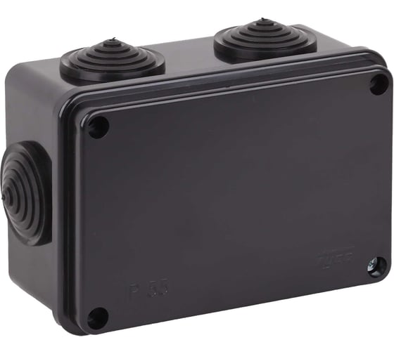 Изображение товара Коробка распаячная для открытой проводки Рувинил Тусо 120x80x50мм черная УХЛ1 67051Ч