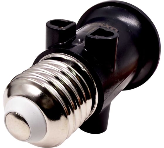 Изображение товара Переходник OXION патрон Е27 - розетка, арт. AHH-008BK-E27