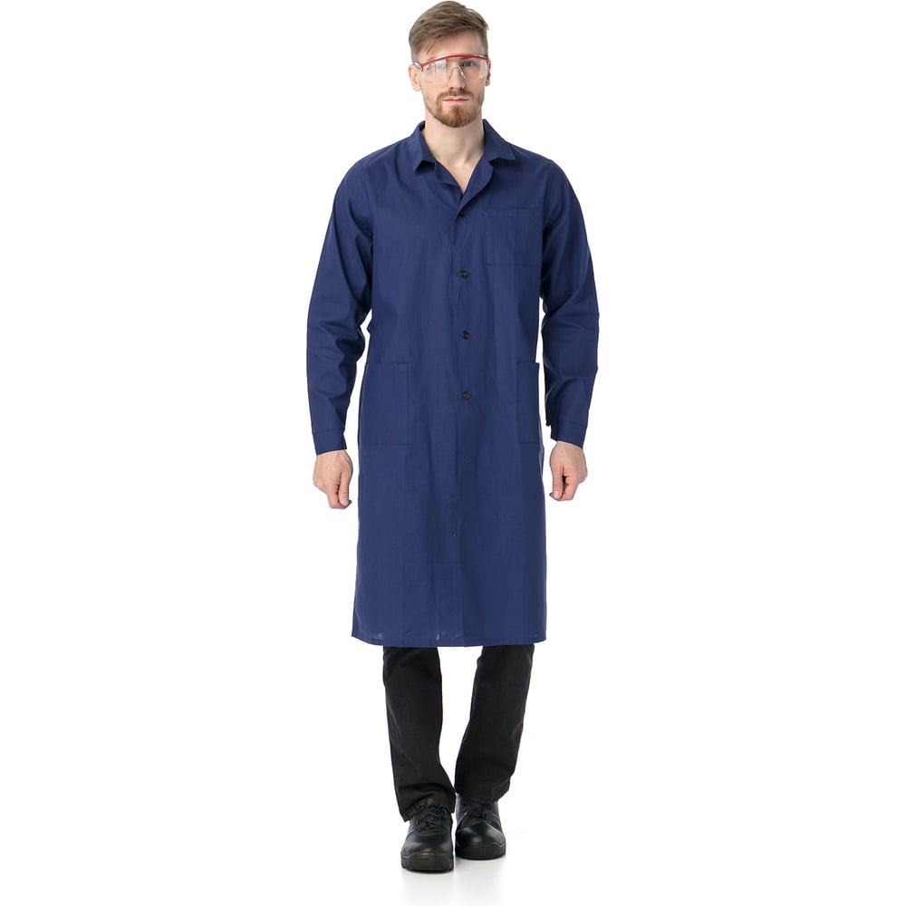 Изображение товара Халат мужской хлопчатобумажный ИВАРУС синий, размер 52-54, рост 182-188 277, 52/182