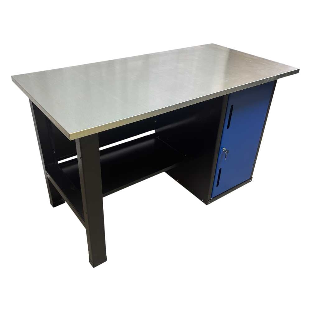 Изображение товара Верстак однотумбовый Great Wolf с дверью, синий 1400x700 GWT-V1400T