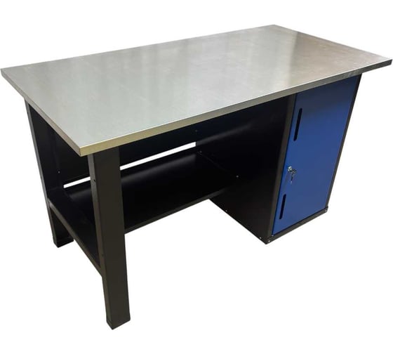 Изображение товара Верстак однотумбовый, Great Wolf тумба с дверью, синий 1400x700 GWT-V1400T