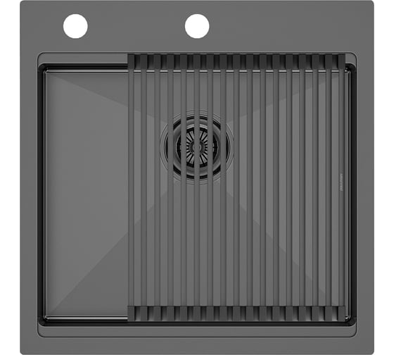 Изображение товара Мойка Paulmark нерж. сталь KRONER-PRO 51, вороненая сталь, 510x510мм, PM705151-GM