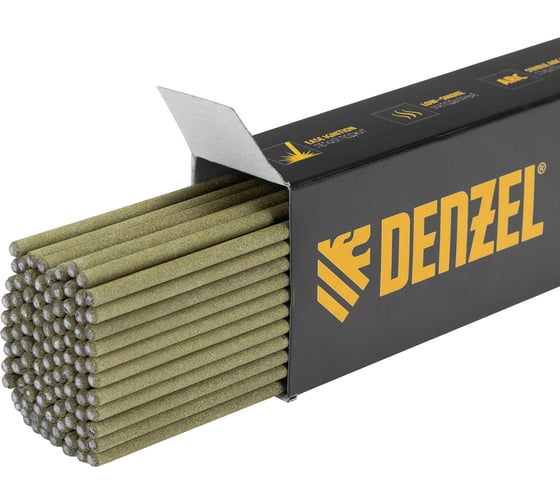 Изображение товара Электроды Denzel DER-46 GoldLine, диам. 3 мм, 2,5 кг., рутил-целлюлозное покрытие 97506