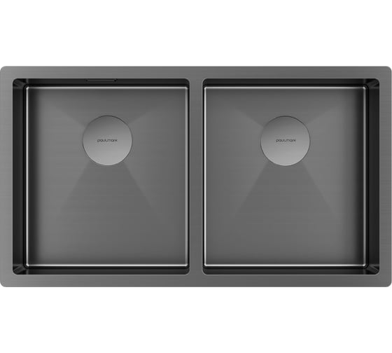 Изображение товара Мойка Paulmark нерж. сталь NEXT 78/2 UNI, вороненая сталь, 780x440мм, PM207844-GM
