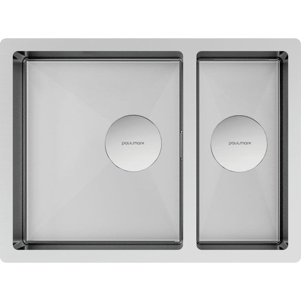 Изображение товара Кухонная мойка Paulmark NEXT 58/2S UNI угловая нержавеющая сталь 580x440 мм
