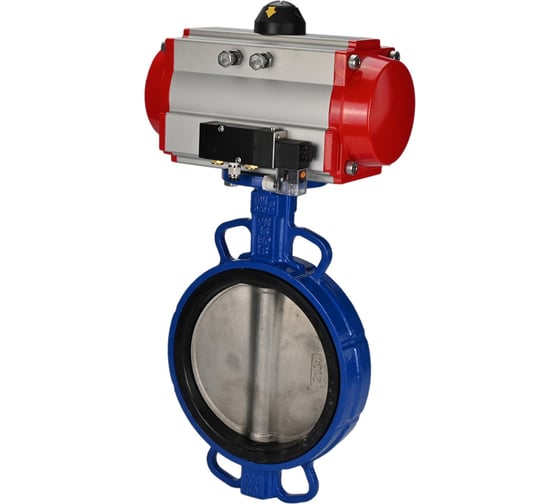 Изображение товара Затвор DN.ru дисковый GGG50-GGG40-EPDM Ду50 Ру16 с пневмоприводом, пневмораспределителем D050-01868