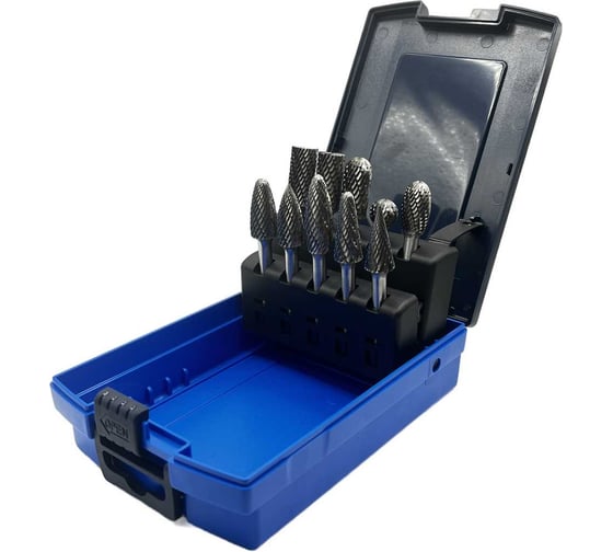 Изображение товара Набор борфрез TORNERI 10шт. (A12,B12,C12,D12,E12,F12,G12,H12,L12,M12) Т023760